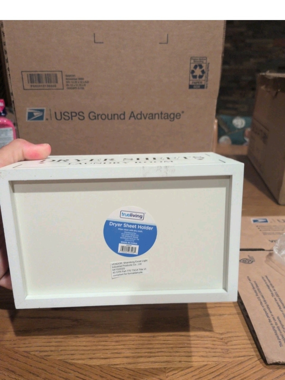 Dryer Sheets Laundry Room Box - White Decorative Storage - Picture 6 of 6